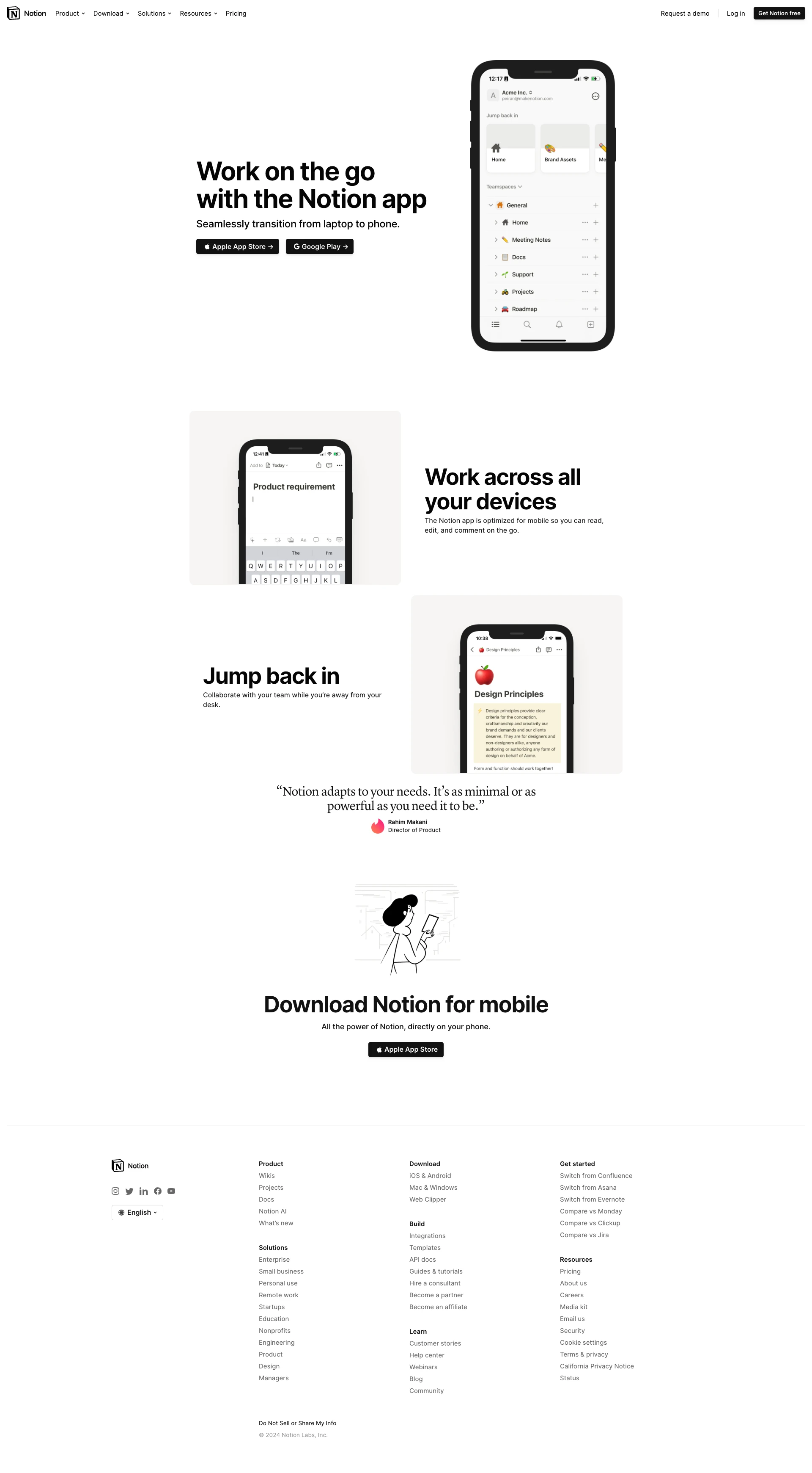 Notion Landing Page Example: A new tool that blends your everyday work apps into one. It's the all-in-one workspace for you and your team.