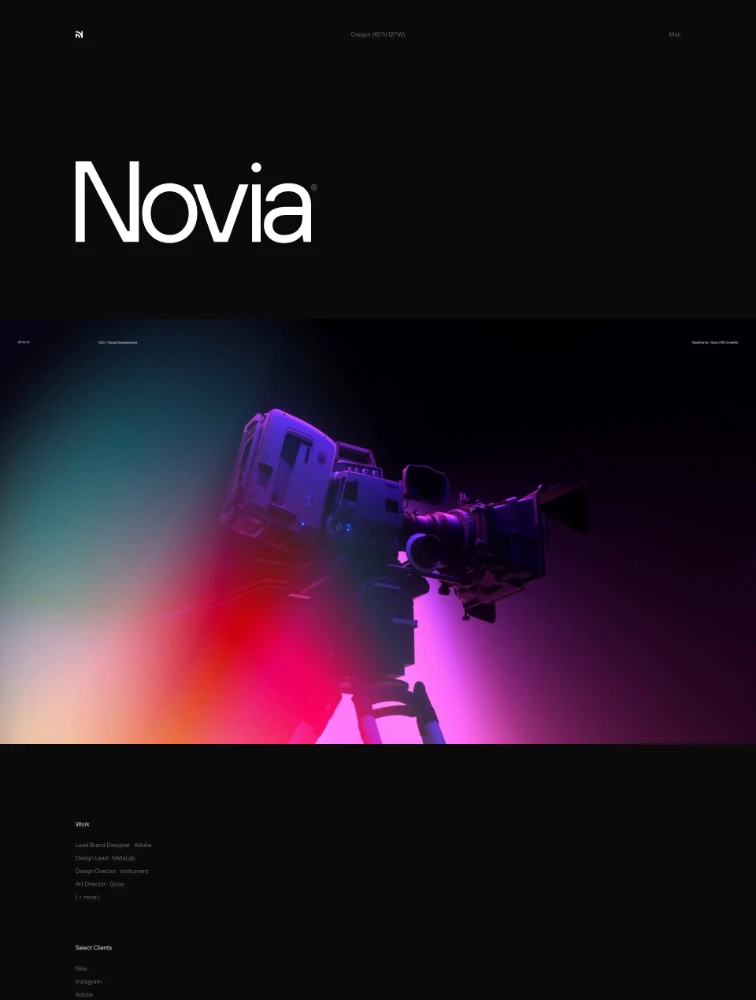 Novia Landing Page Design
