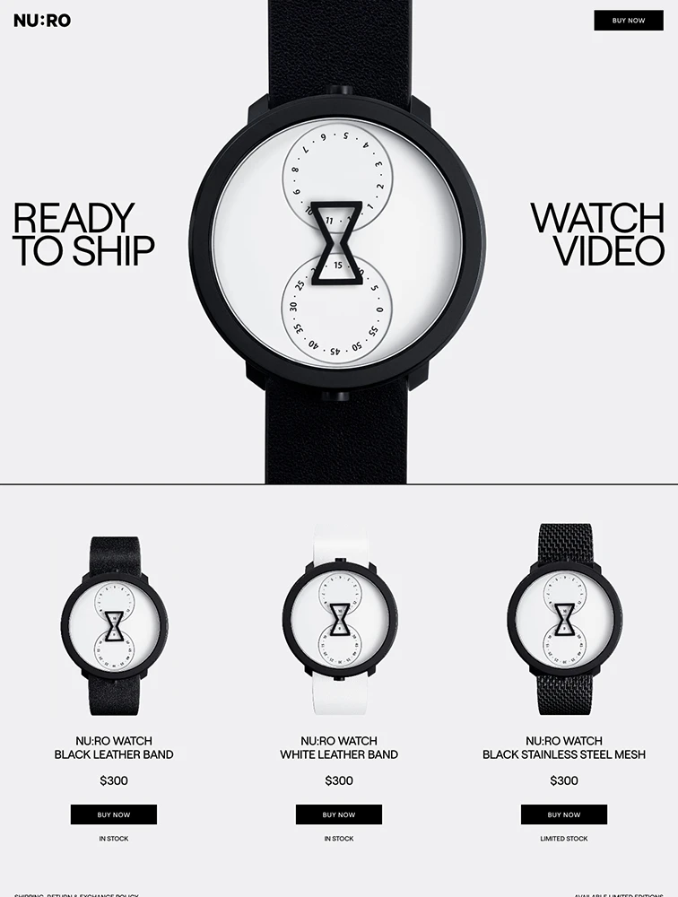 NU:RO Landing Page Design