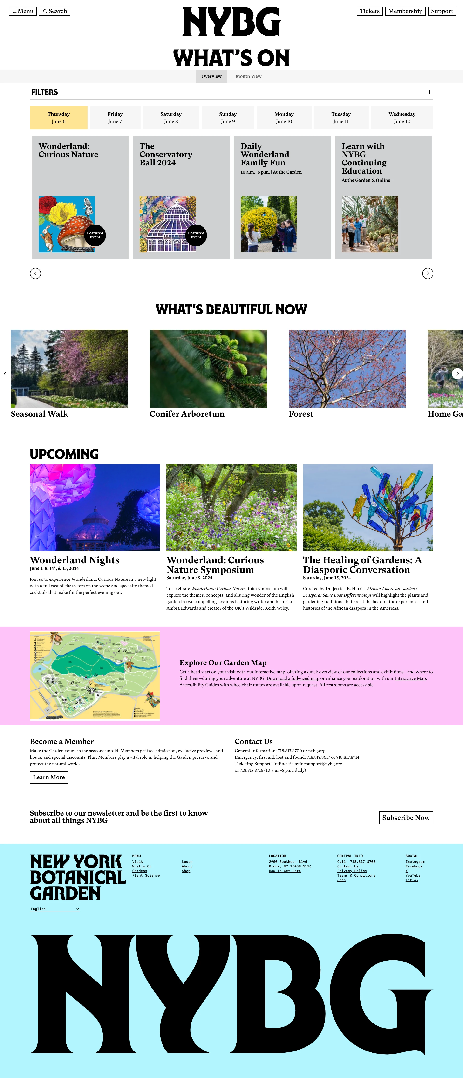 NYBG Landing Page Example: Experience The New York Botanical Garden, New York’s iconic living museum, educational institution, and cultural attraction.