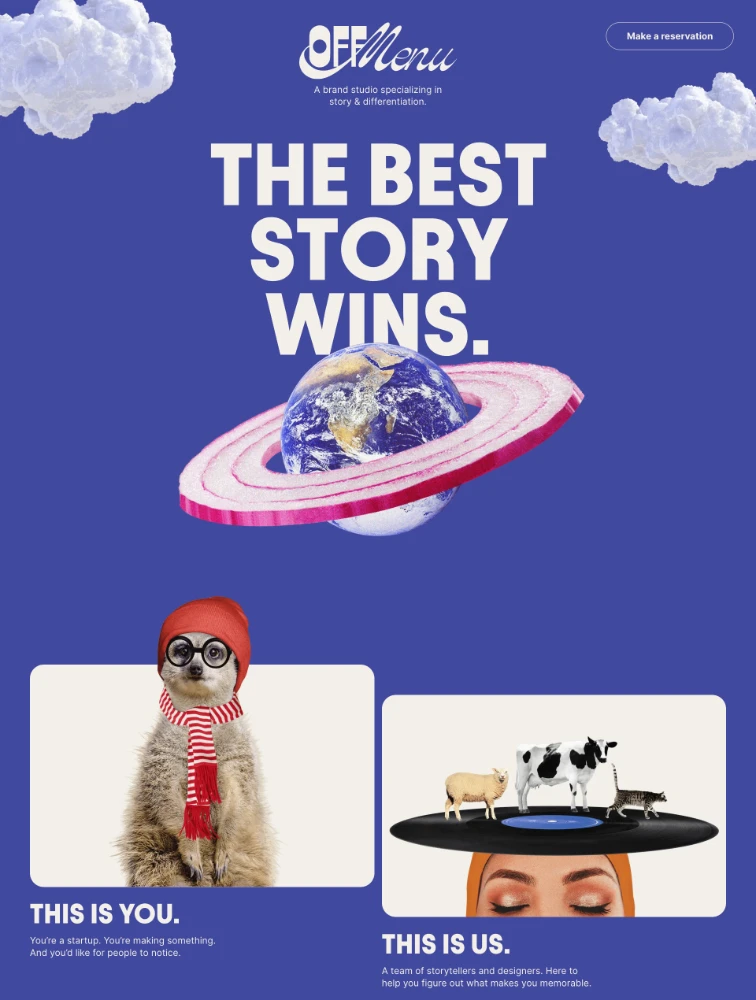 Off-Menu Landing Page Design