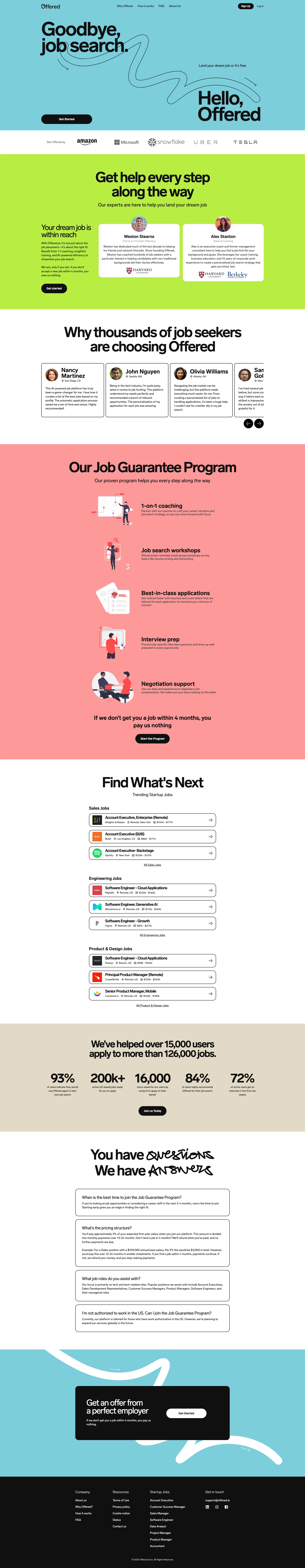 Offered Landing Page Example: Use AI to find a new job with easy. We handle all the automation so you can focus on the interviewing.