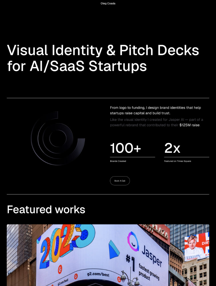 Oleg Coada website design - Lapa Ninja