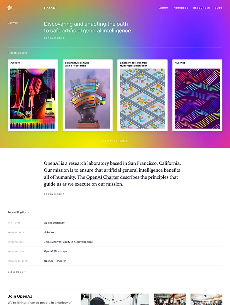 OpenAI website design - Lapa Ninja