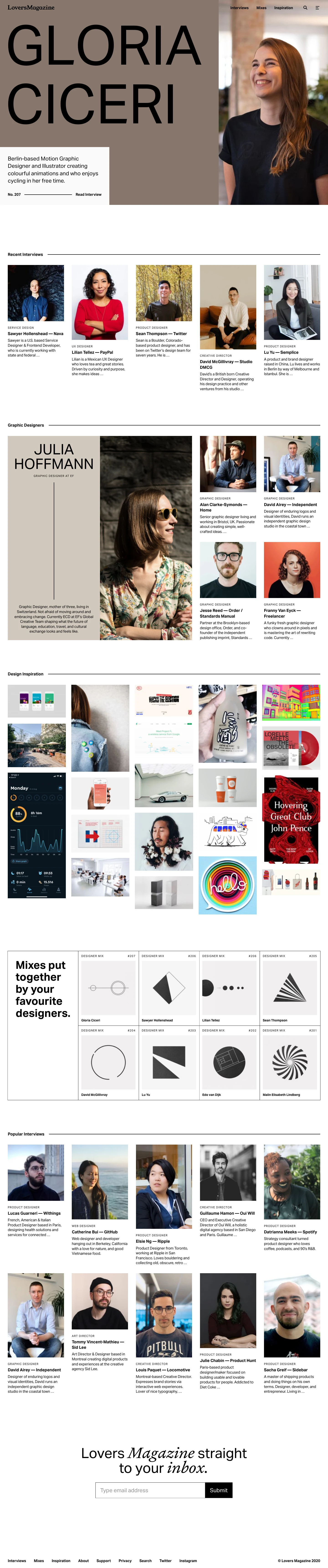 Lovers Magazine Landing Page Example: Lovers Magazine is an online magazine for creative professionals. We put the spotlight on designers from a range of disciplines that are creating the future and touching the lives of many.