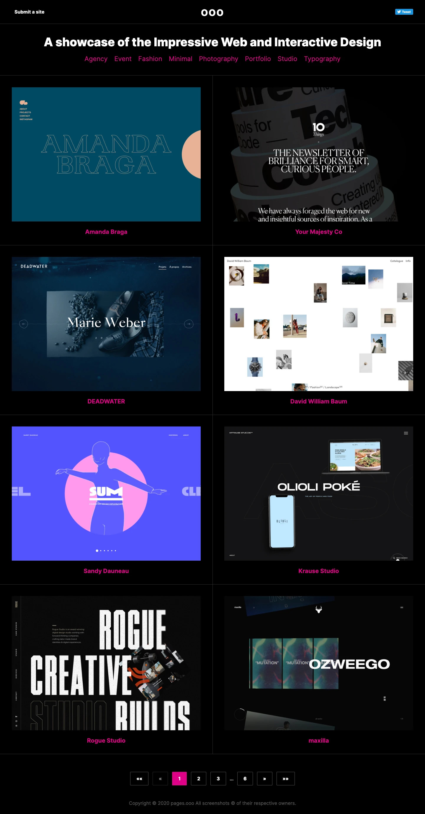 pages.ooo Landing Page Example: A showcase of the Impressive Web and Interactive Design
