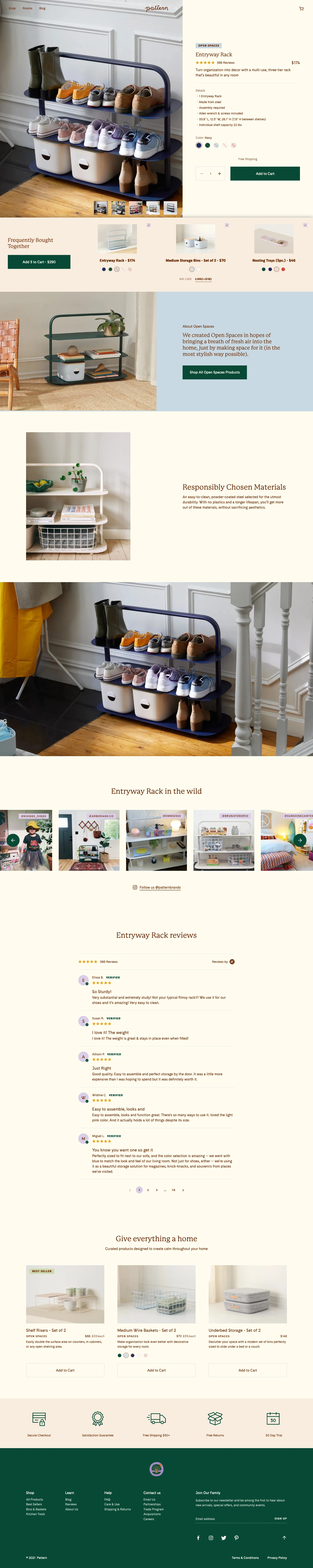 Pattern Brands Landing Page Example: Pattern is a family of brands designed to help you enjoy daily life.