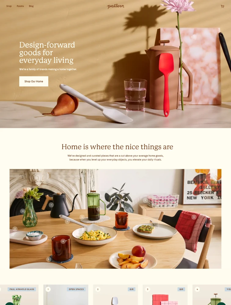 Pattern Brands Landing Page Design