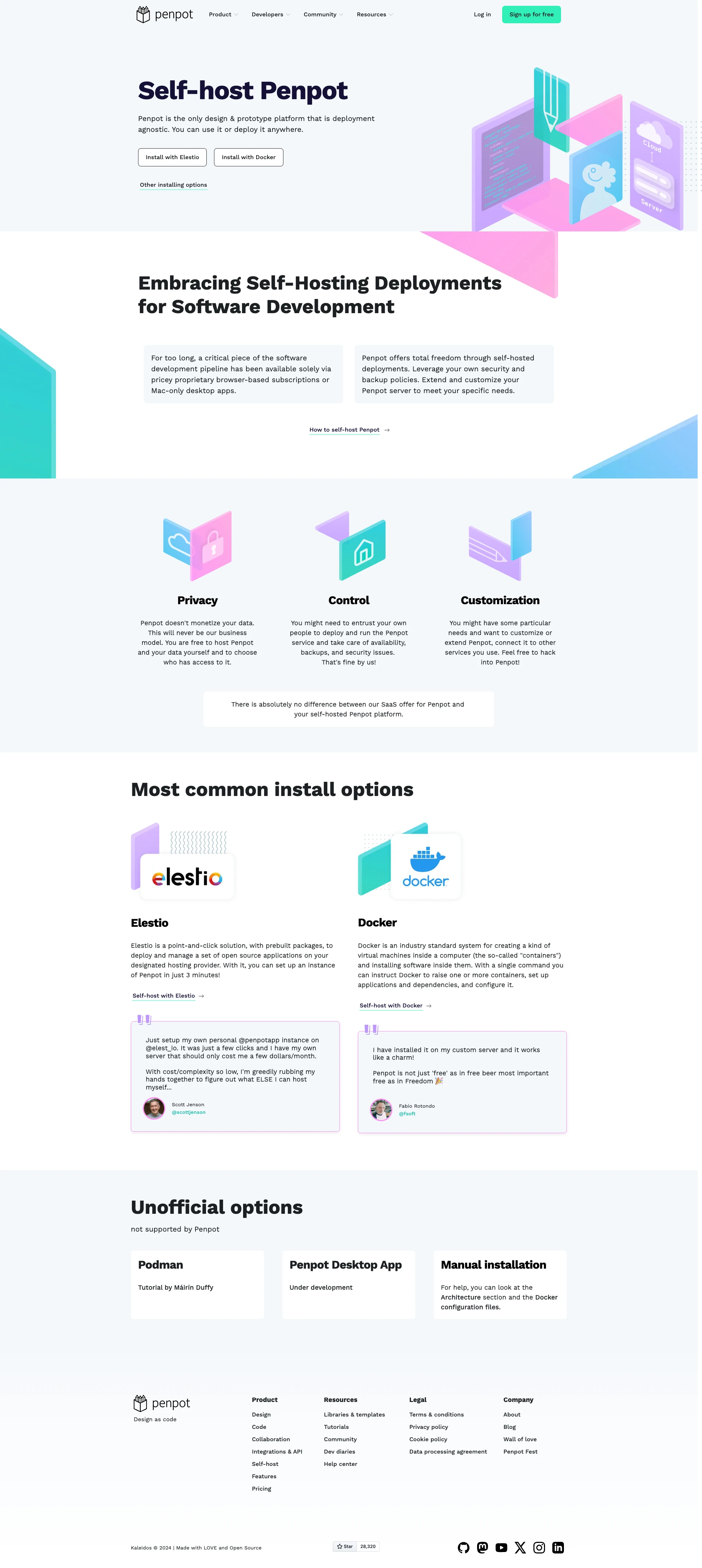 Penpot Landing Page Example: Design and code beautiful products. Together. Penpot is the web-based open-source design tool that bridges the gap between designers and developers.