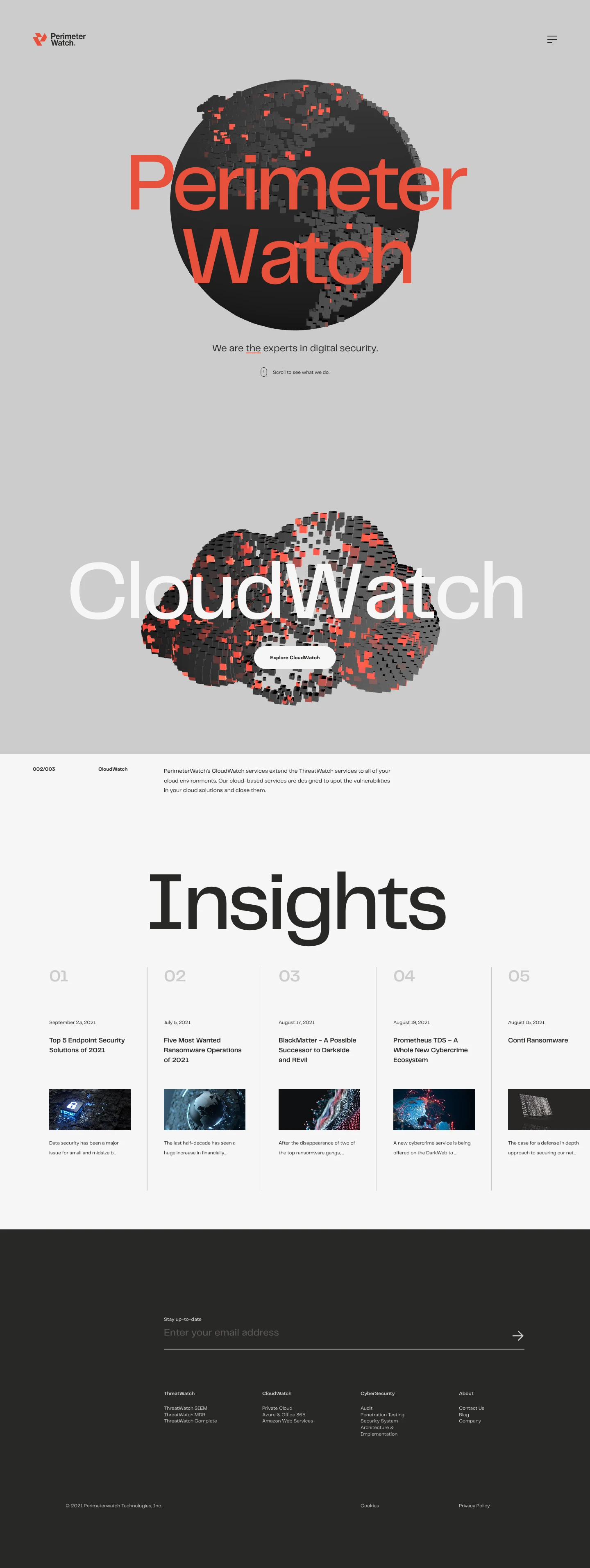 PerimeterWatch Landing Page Example: PerimeterWatch empowers today’s businesses with the latest in network security intelligence and infrastructure. 