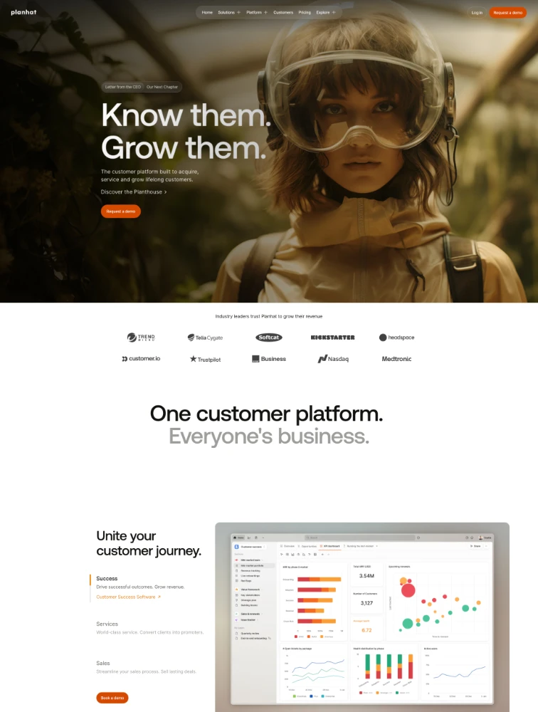 Planhat website design - Lapa Ninja