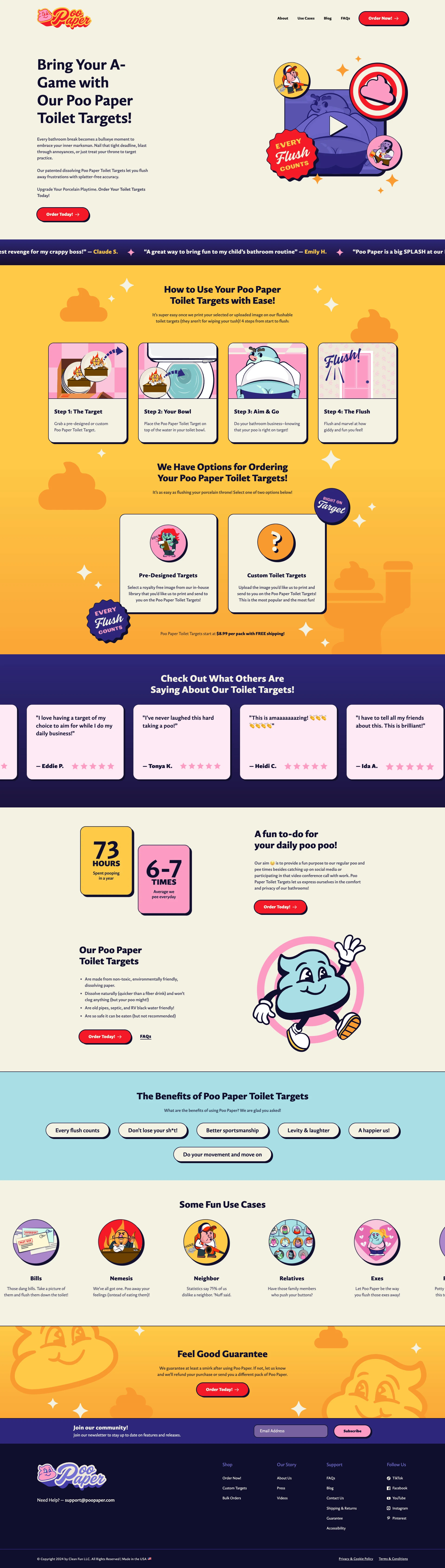 Poo Paper website design - Lapa Ninja