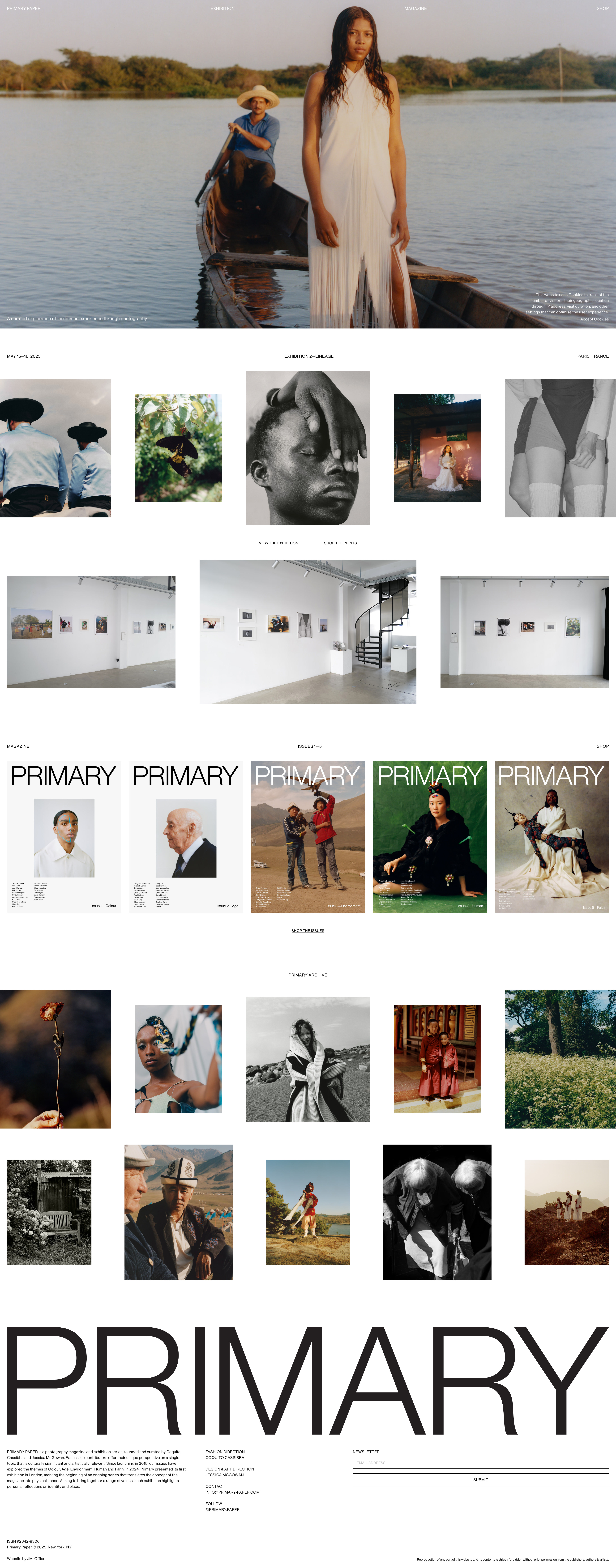 PRIMARY PAPER Landing Page Example: A Magazine. An Exhibition. A curated exploration of the human experience through photography.