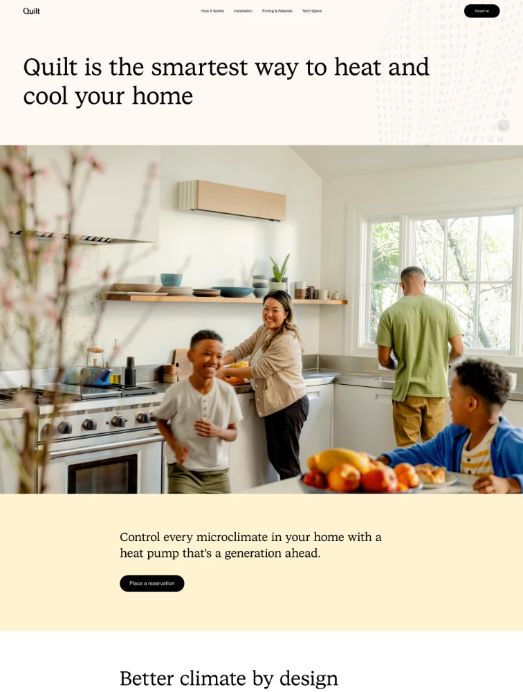 Quilt Landing Page Design