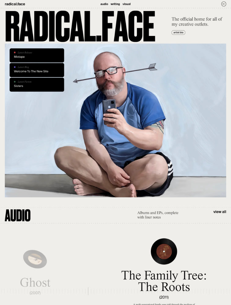 Radical Face Landing Page Example