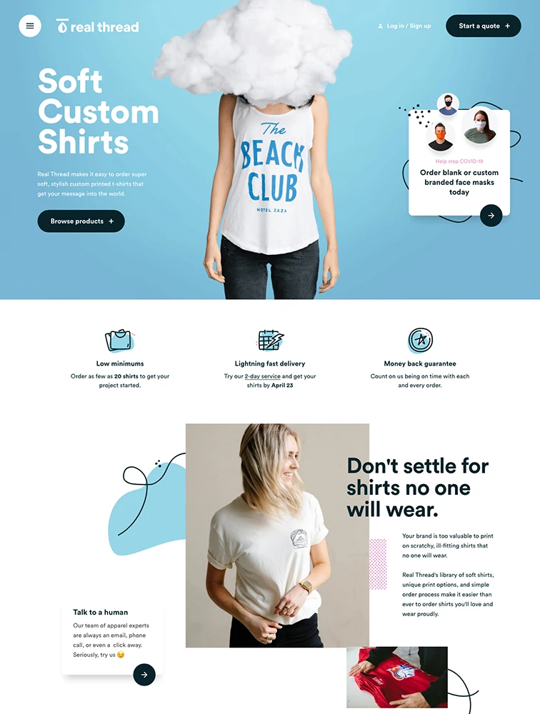 Real Thread website design - Lapa Ninja