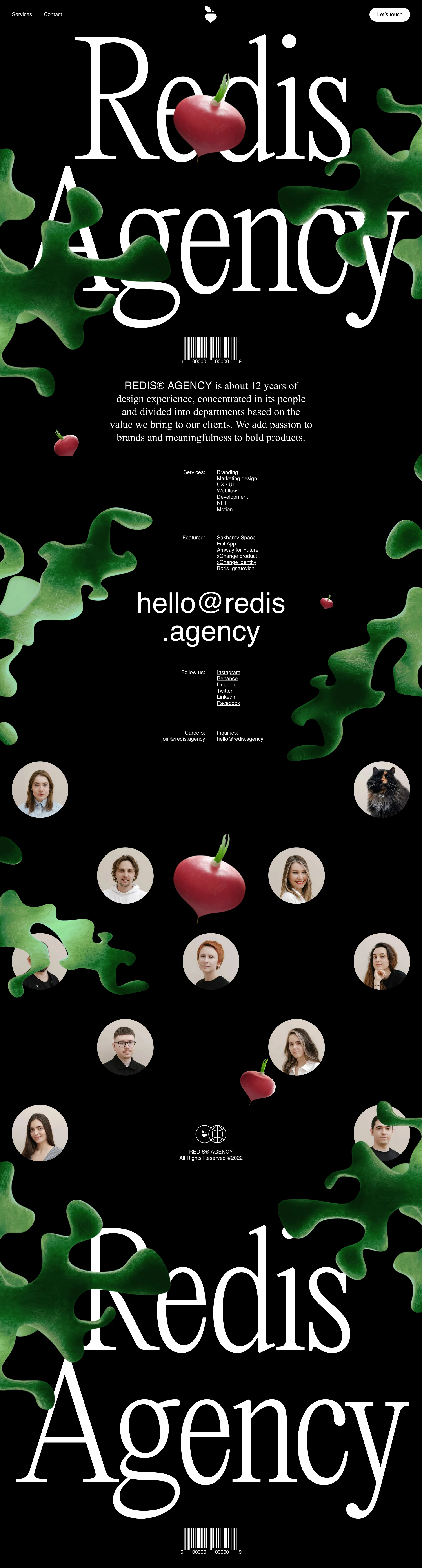 Redis Landing Page Example: We bring freshness, meaning and emotion to corporate solutions, services and startups.