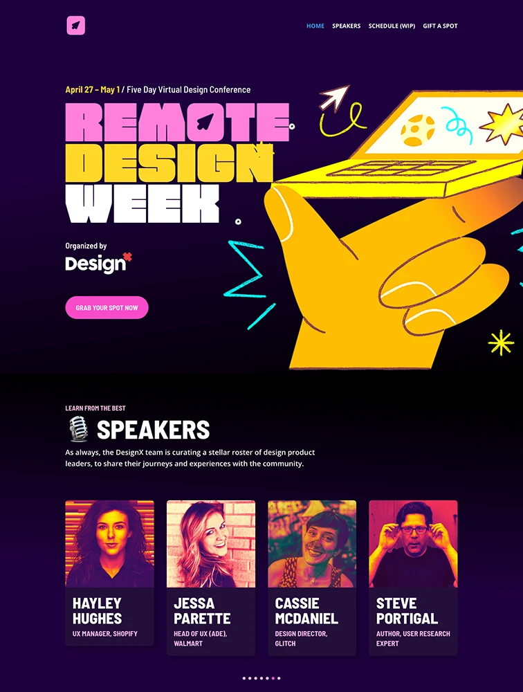 Remote Design Week website design - Lapa Ninja