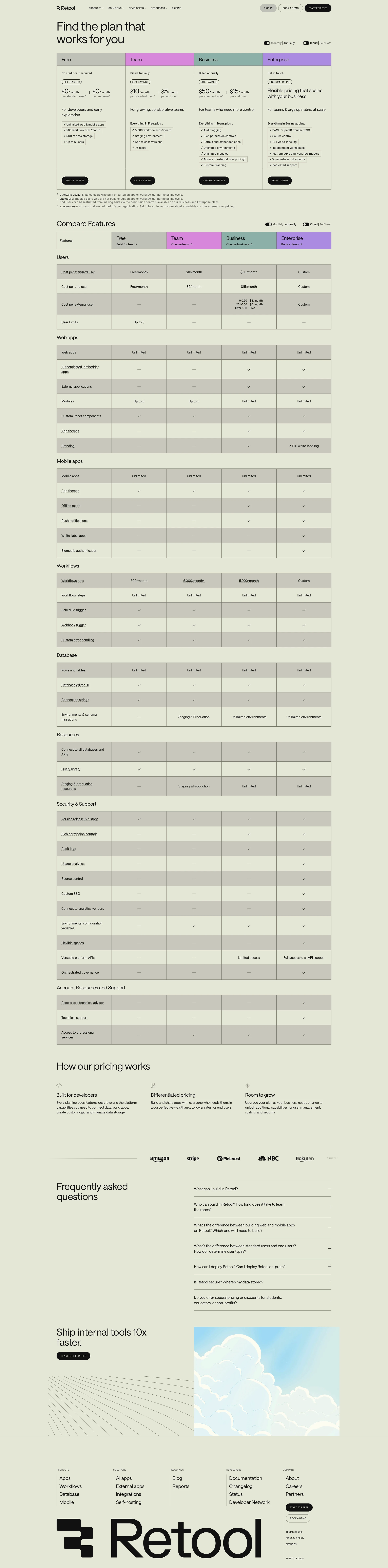 Retool Landing Page Example: The best way to build internal software. Seamlessly connect databases, build with elegant components, and customize with code. Accelerate mundane tasks, freeing up time for the work that matters most.