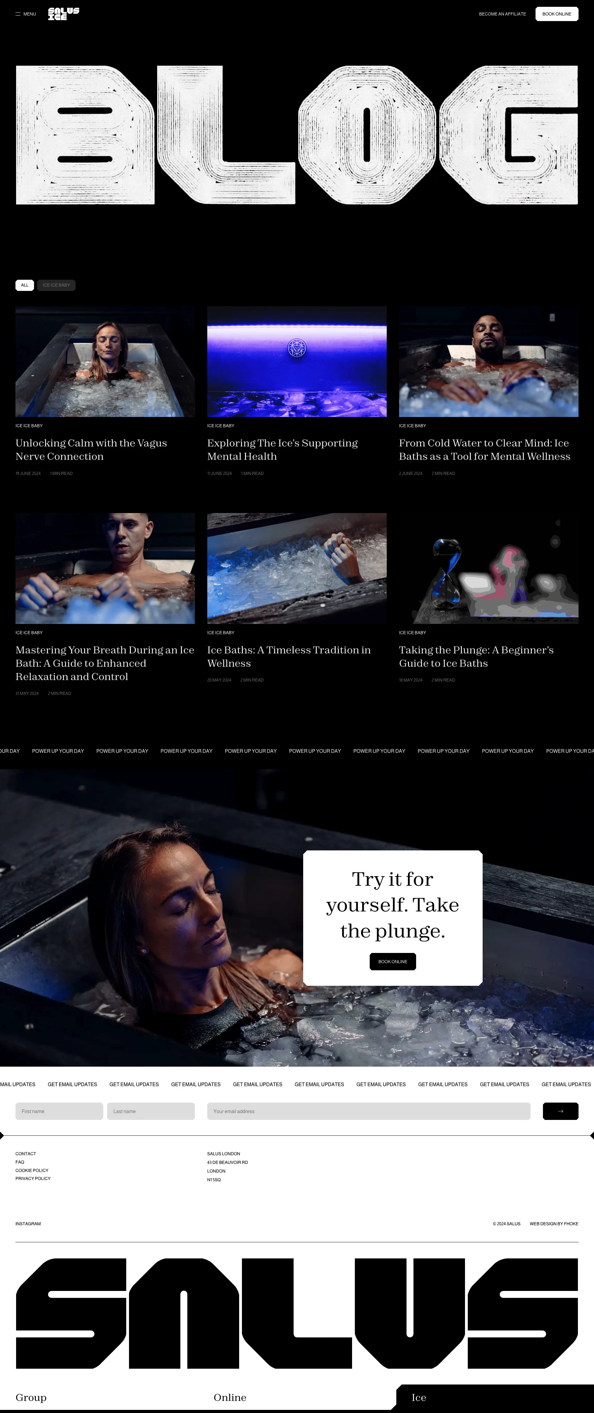 Salus Ice Landing Page Example: The world's only ice baths that hit a bone-chilling 0°c at Salus London. Dive into the ultimate cold water therapy experience.