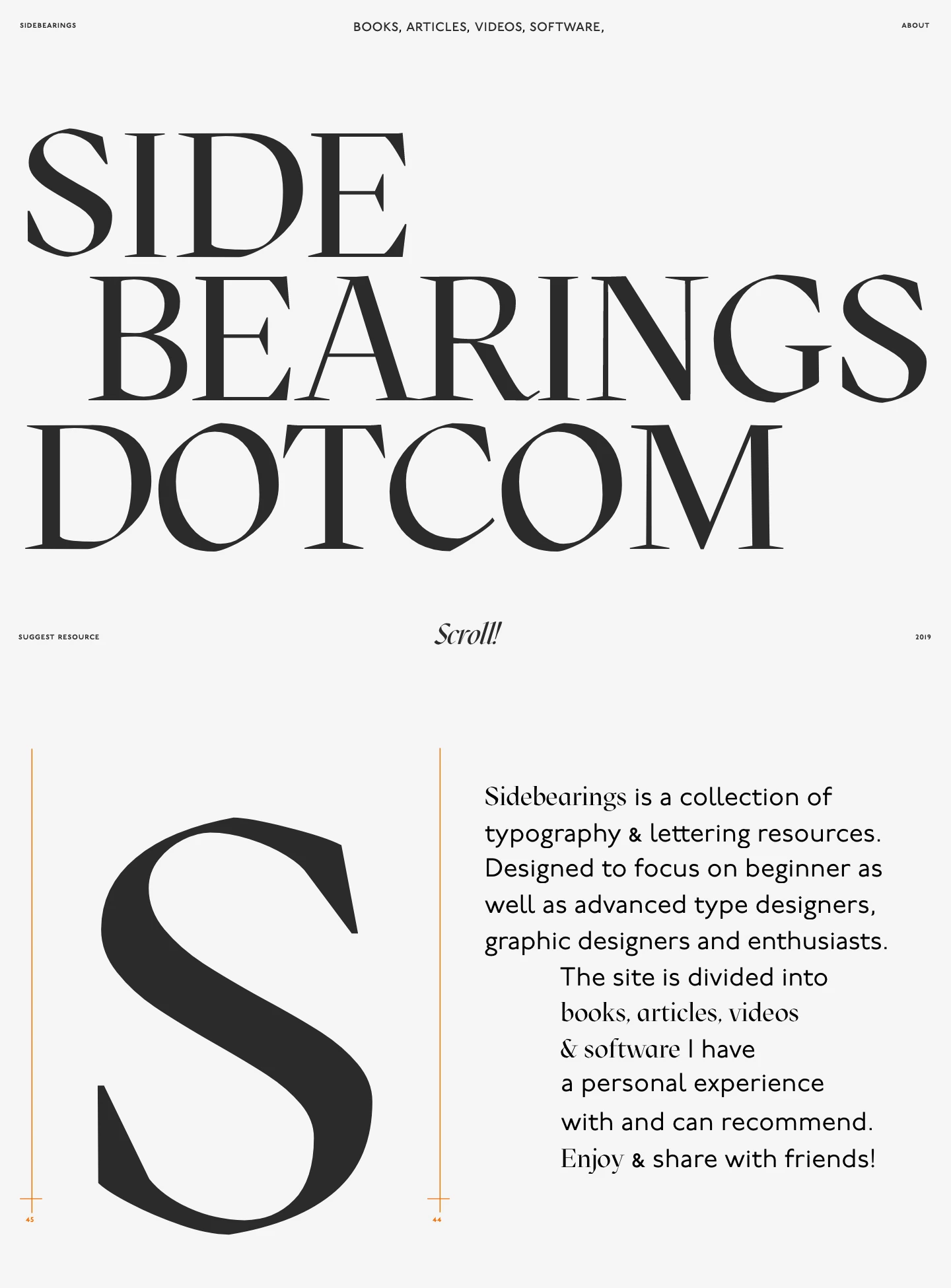 Sidebearings Landing Page Example: Sidebearings is a collection oftypography & lettering resources.Designed to focus on beginner aswell as advanced type designers,graphic designers and enthusiasts.