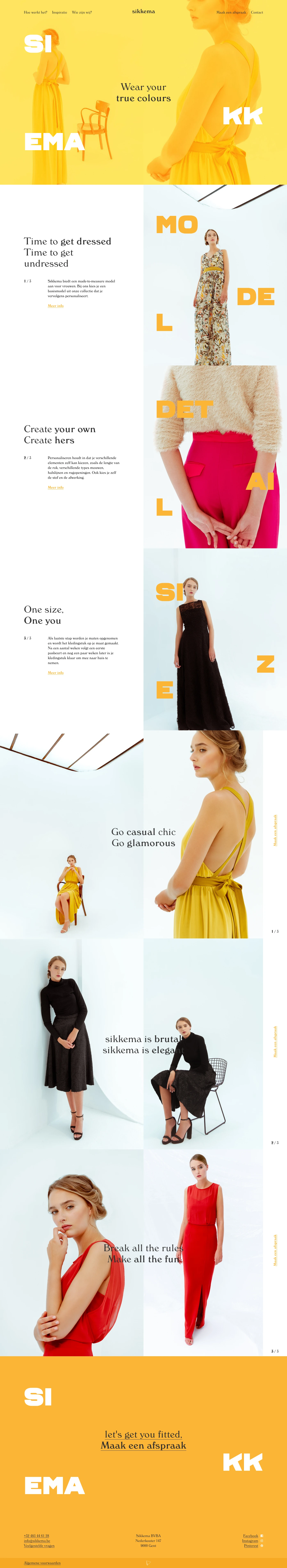 sikkema Landing Page Example: Made to measure clothing for every style and occasion. Designed & made in Belgium.