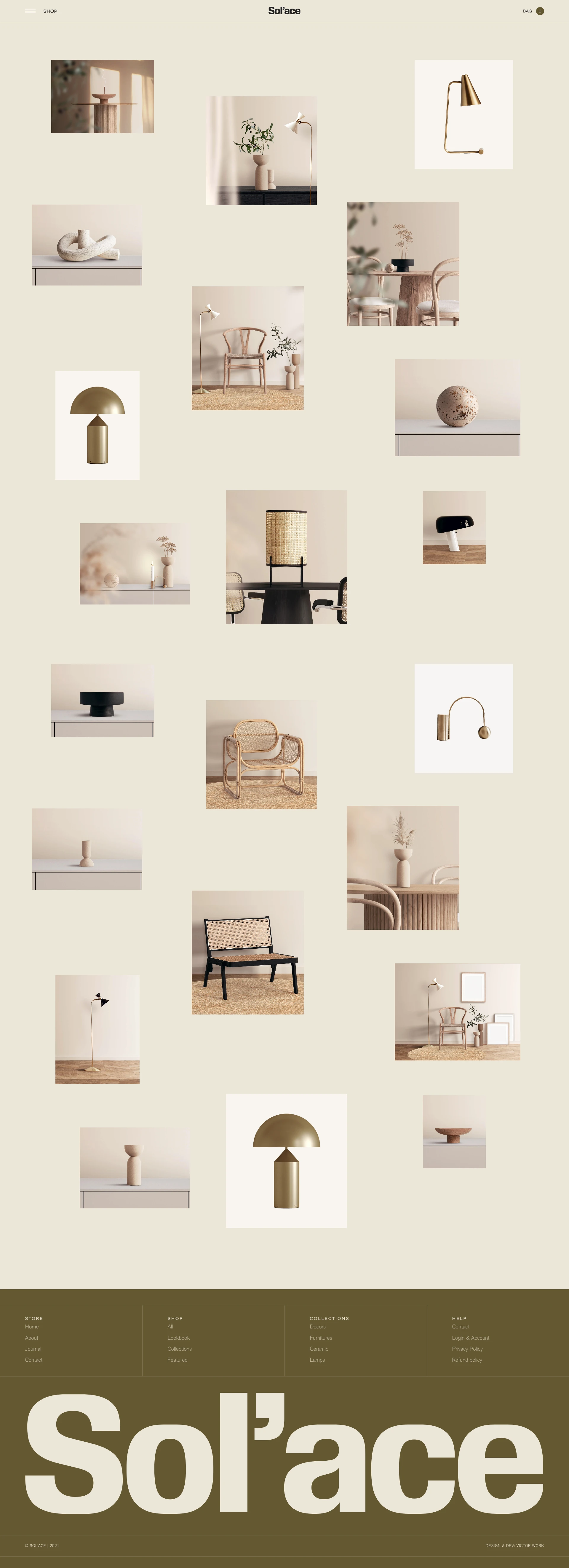 Sol’ace Landing Page Example: Developed the concept of exclusivity, a Sol’ace features timeless furniture, with natural fabrics, curved lines, plenty of mirrors and classic design, which can be incorporated into any decor project.