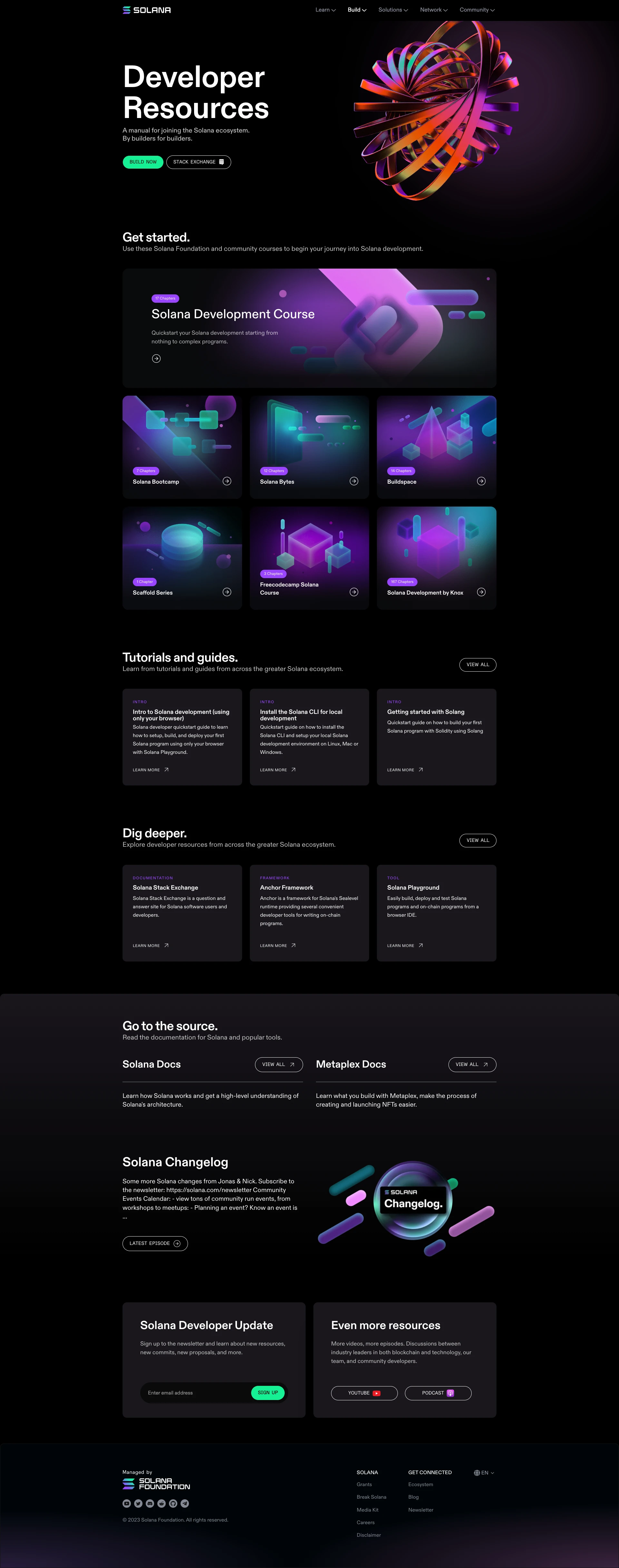 Solana Landing Page Example: Powerful for developers. Fast for everyone. Bring blockchain to the people. Solana supports experiences for power users, new consumers, and everyone in between.