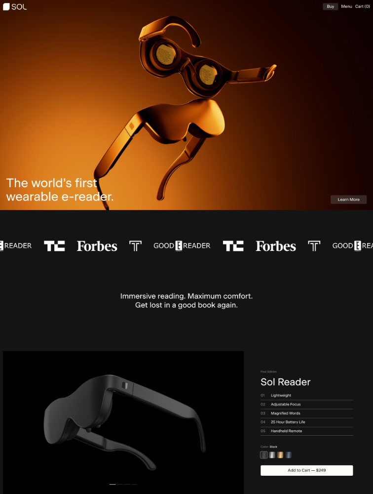 Sol Landing Page Example