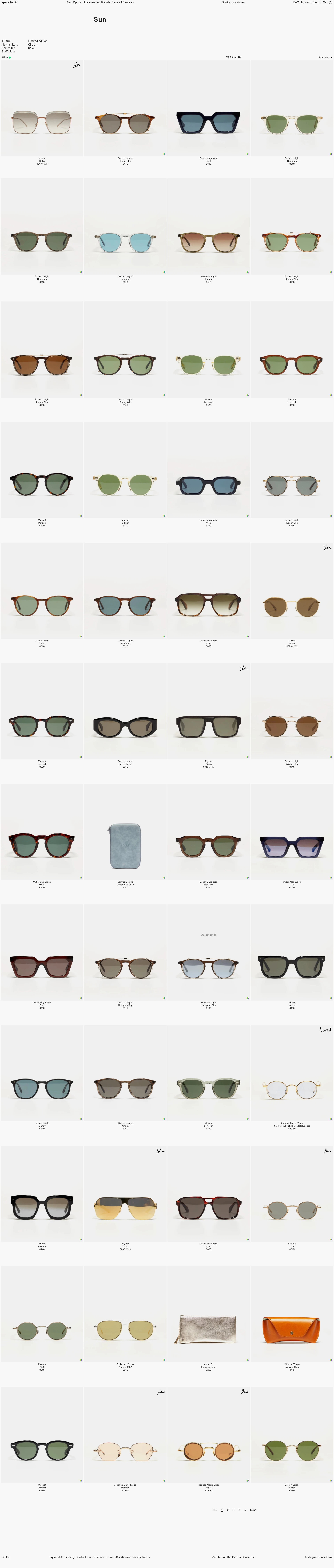 specs.berlin Landing Page Example: Your destination to discover the latest in sunglasses and optical frames from hand-picked eyewear brands – online and in our stores in Berlin.
