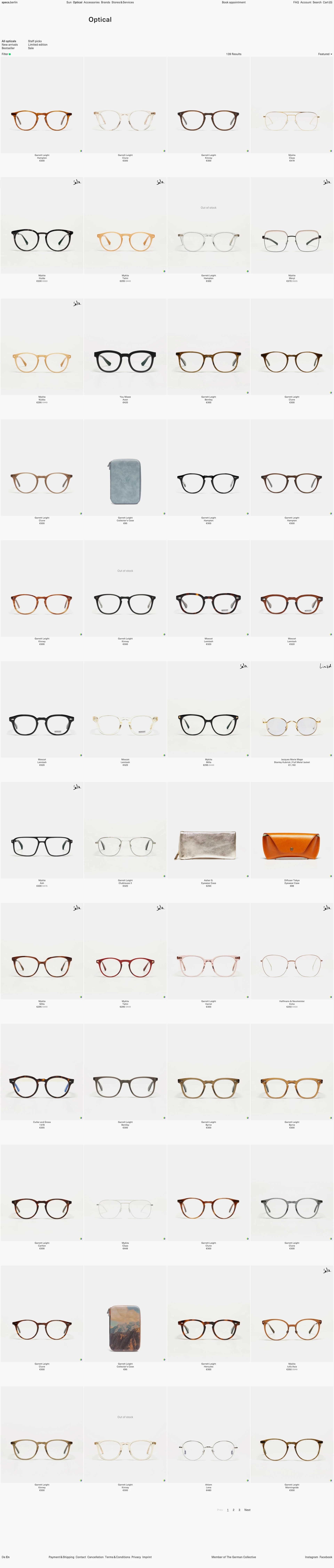 specs.berlin Landing Page Example: Your destination to discover the latest in sunglasses and optical frames from hand-picked eyewear brands – online and in our stores in Berlin.