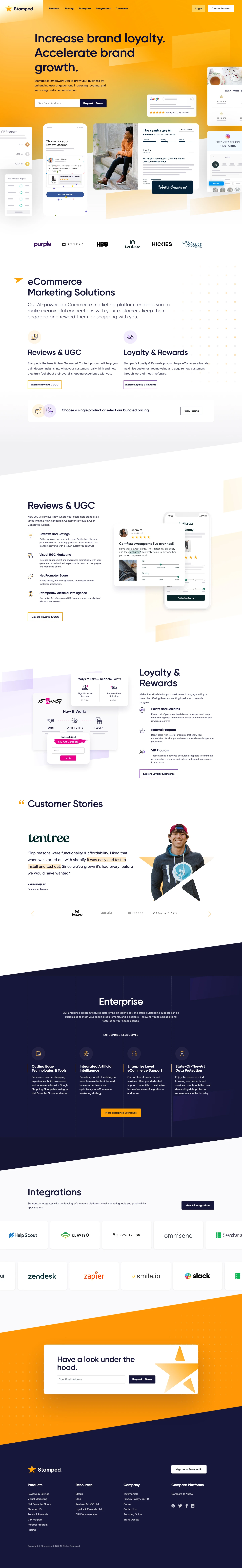 Stamped.io Landing Page Example: Stamped.io empowers you to grow your business by enhancing user engagement, increasing revenue, and improving customer satisfaction.