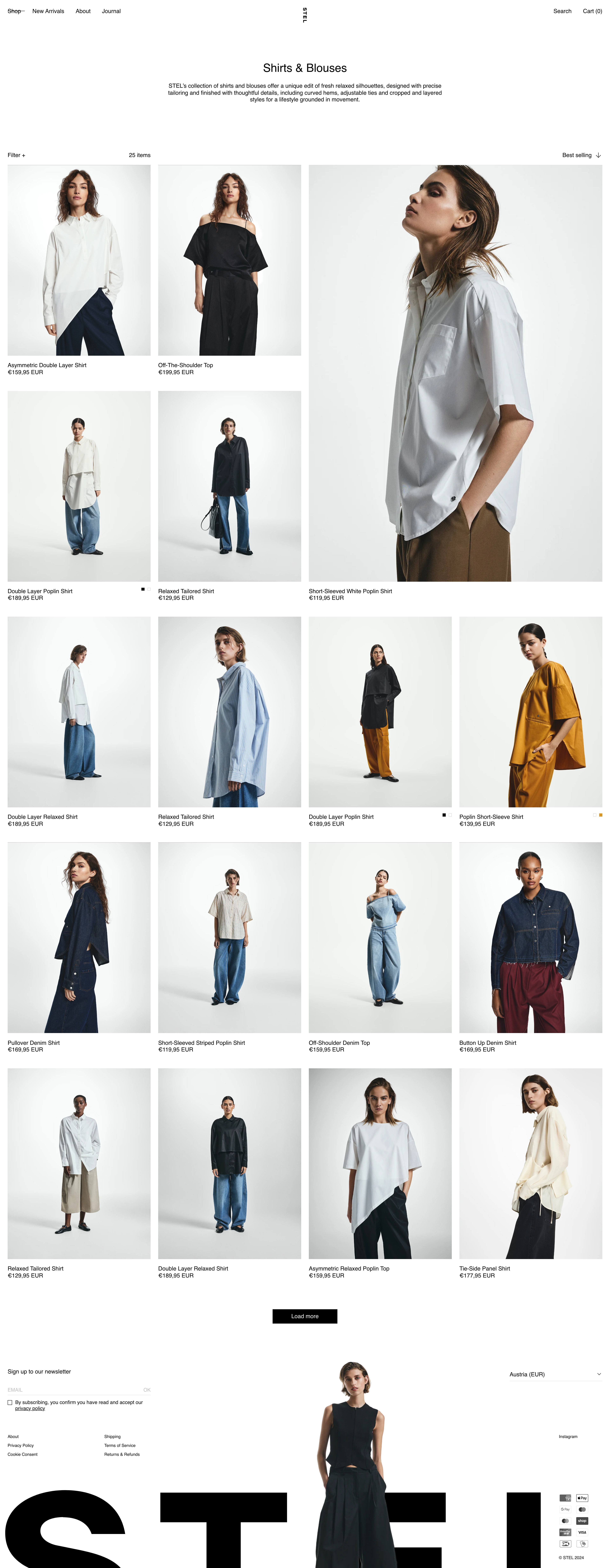 STEL Landing Page Example: STEL represents a refreshing modular style, focused on creating seasonless, collectible items, inspired by a fusion of design, art, and architecture and combined with Astrid Andersen’s Scandinavian heritage and lifestyle