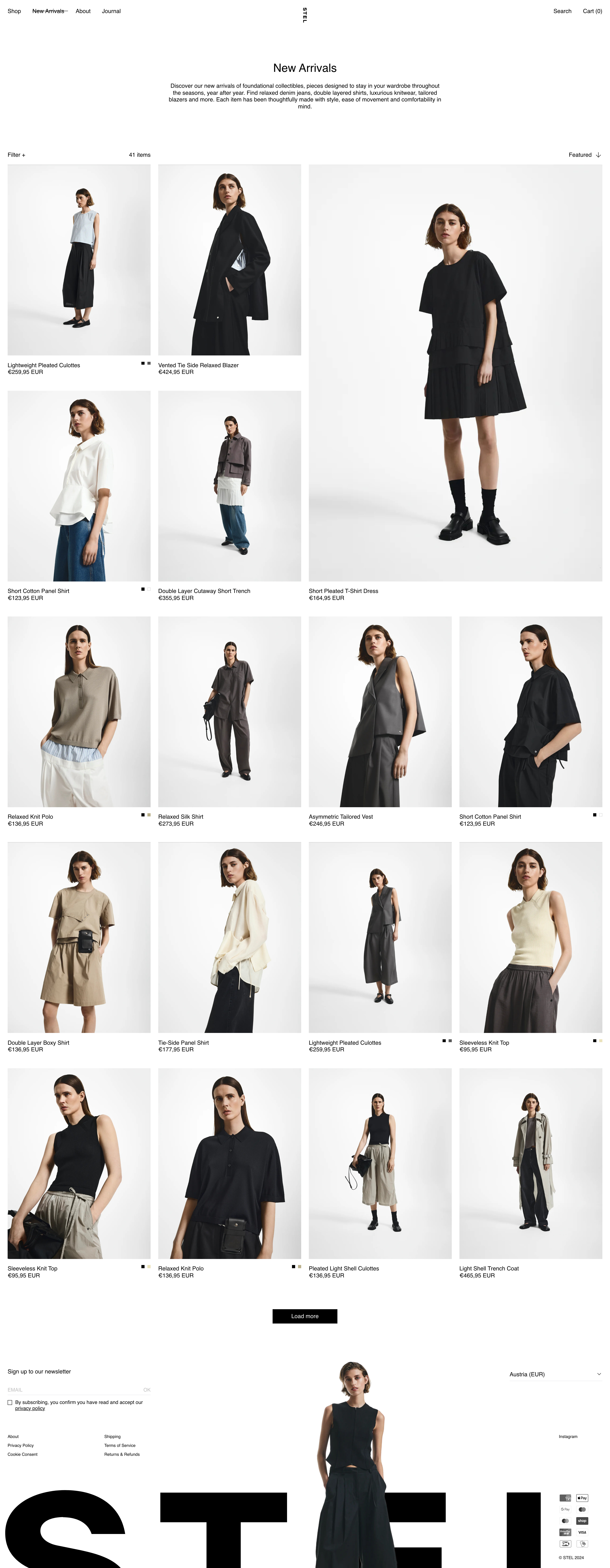 STEL Landing Page Example: STEL represents a refreshing modular style, focused on creating seasonless, collectible items, inspired by a fusion of design, art, and architecture and combined with Astrid Andersen’s Scandinavian heritage and lifestyle