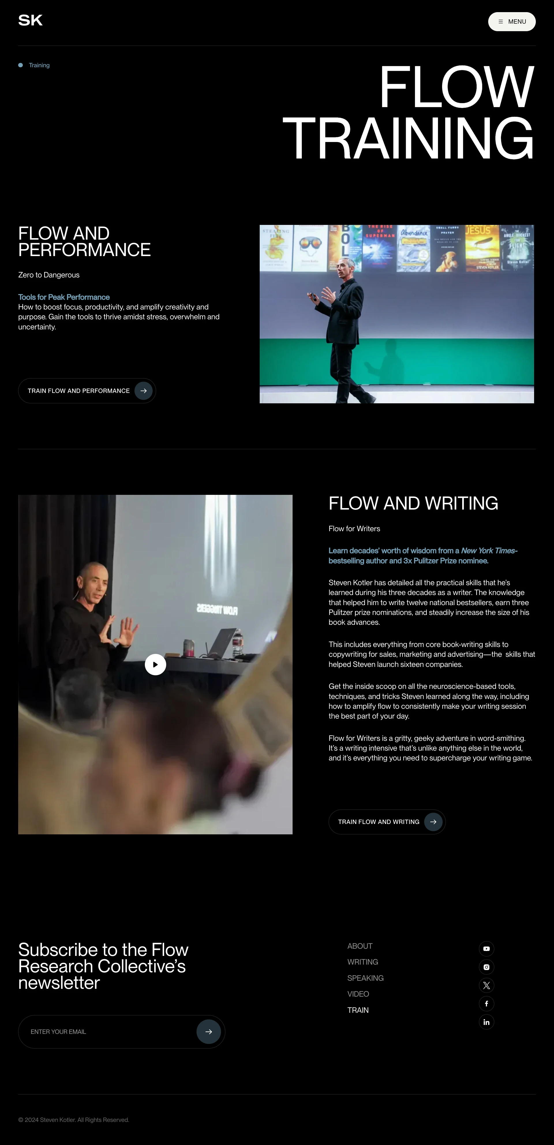 Steven Kotler Landing Page Example: Steven Kotler is a New York Times-bestselling author, an award-winning journalist, and the cofounder and executive director of the Flow Research Collective. He is one of the world’s leading experts on human performance.