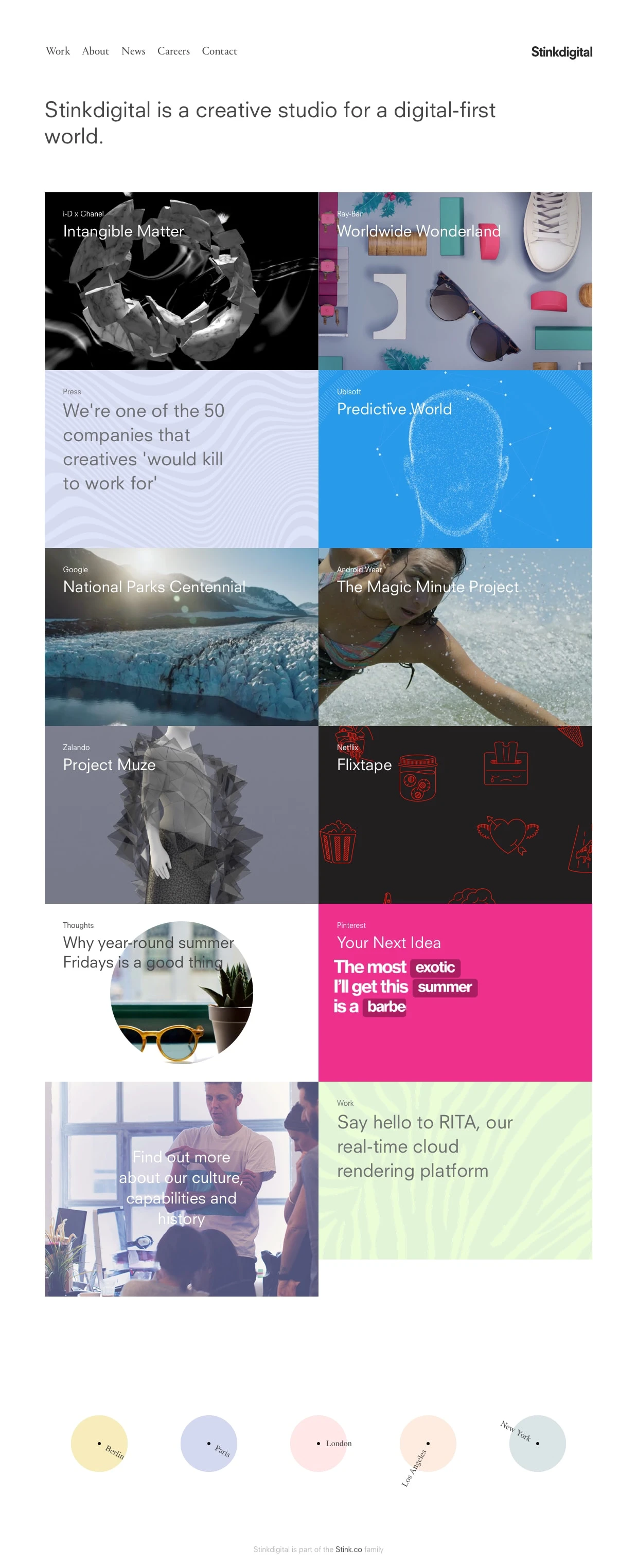 stinkdigital Landing Page Example: Creative studio for a digital-first world