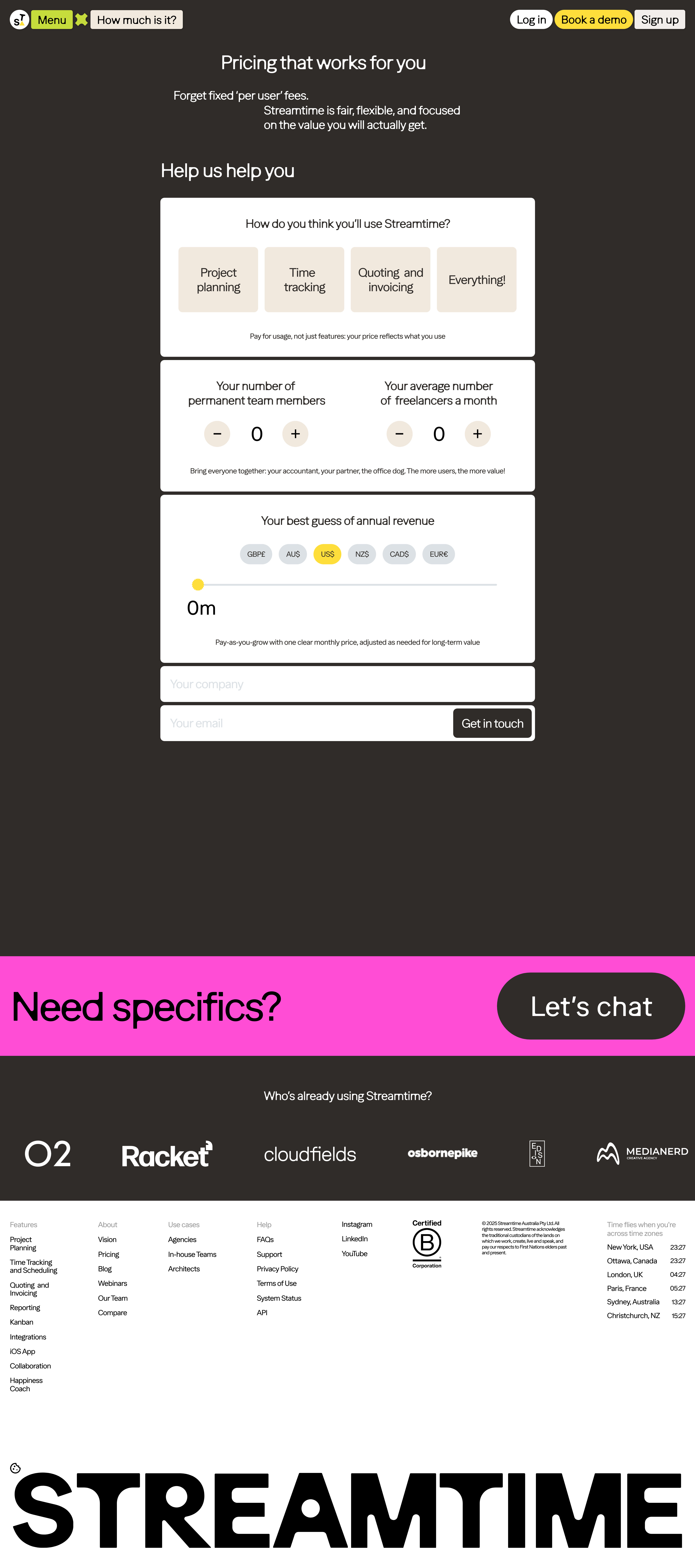 Streamtime - Pricing Example