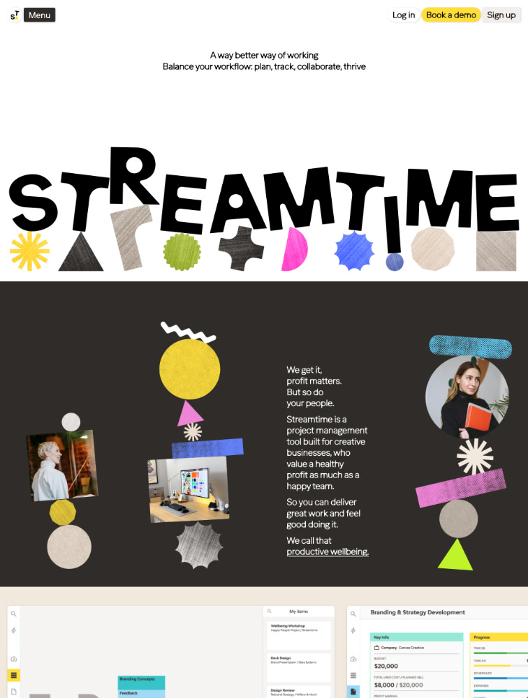 Streamtime Landing Page Example