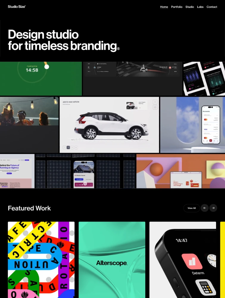 Studio Size website design Lapa Ninja