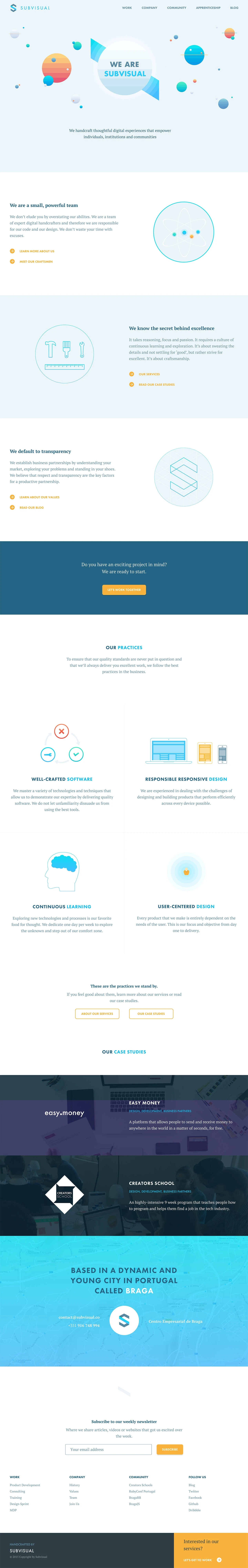 Subvisual website design - Lapa Ninja
