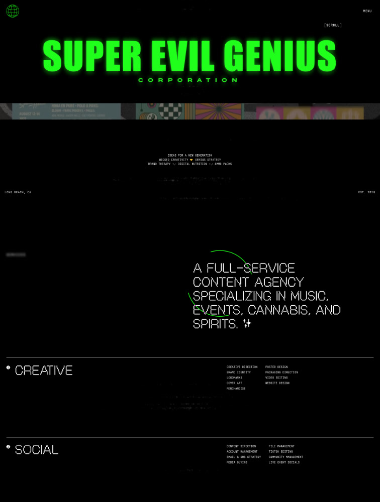 Super Evil Genius Corp Landing Page Example