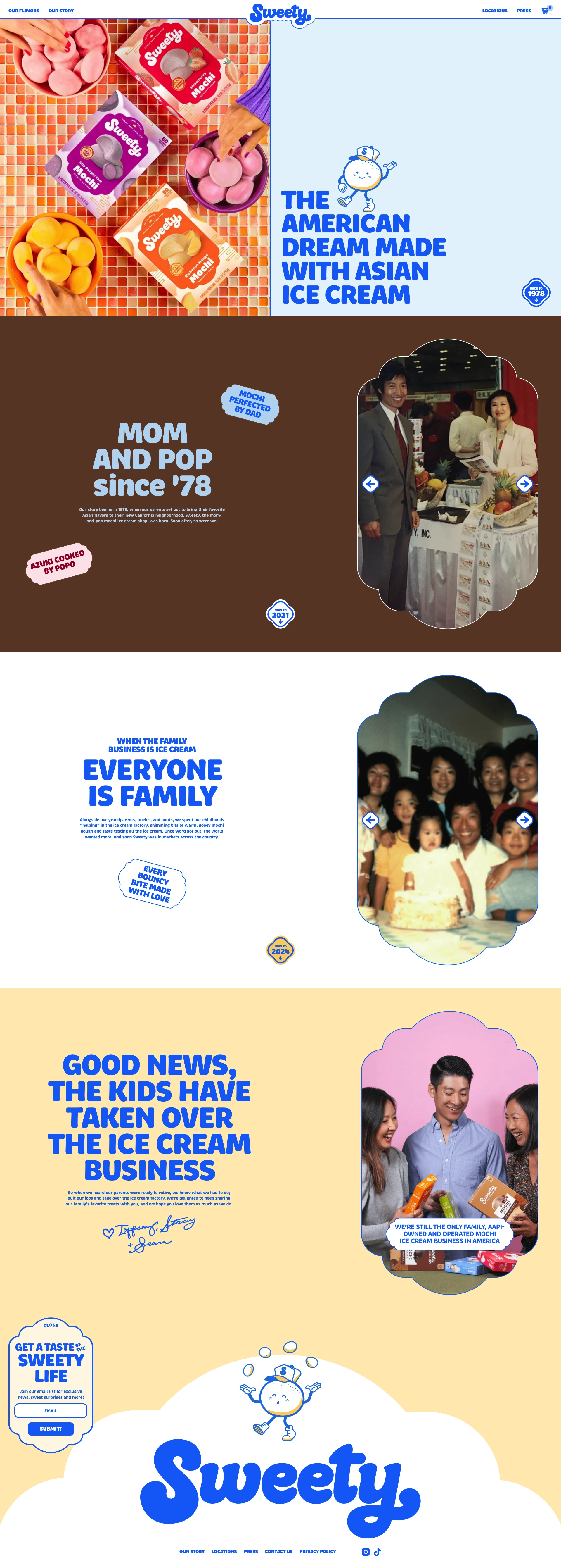 Sweety Ice Cream Landing Page Example: Sweety Ice Cream is committed to sourcing the highest quality ingredients and crafting the best tasting, most authentic mochi on the market.