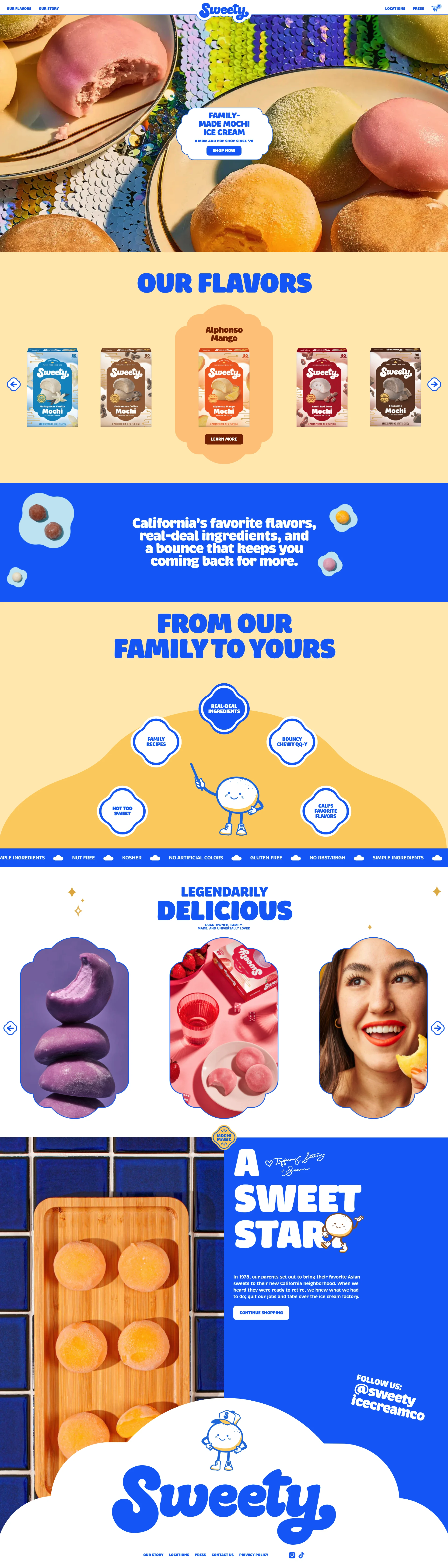 Sweety Ice Cream Landing Page Example: Sweety Ice Cream is committed to sourcing the highest quality ingredients and crafting the best tasting, most authentic mochi on the market.