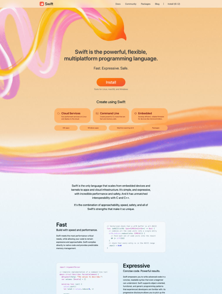 Swift Landing Page Example