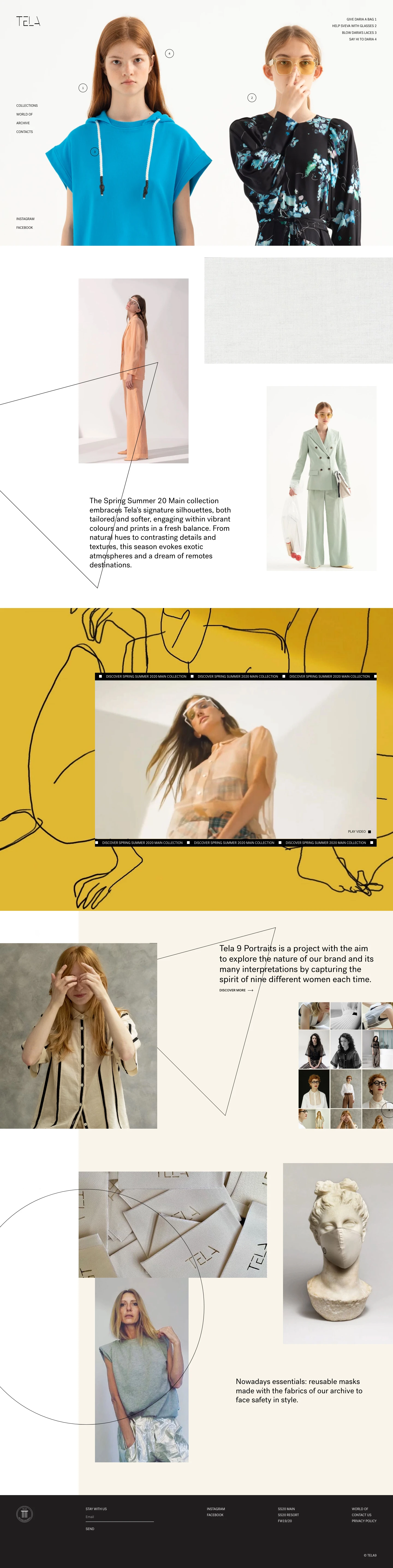 TELA9 Landing Page Example: Born in 2009, TELA is equivalent to a new project as the concept of a book to a writer, as well as a canvas to a painter. This does not mean that the project is anonymous nor generic but that it expresses its potentiality. TELA relaxed tailoring.