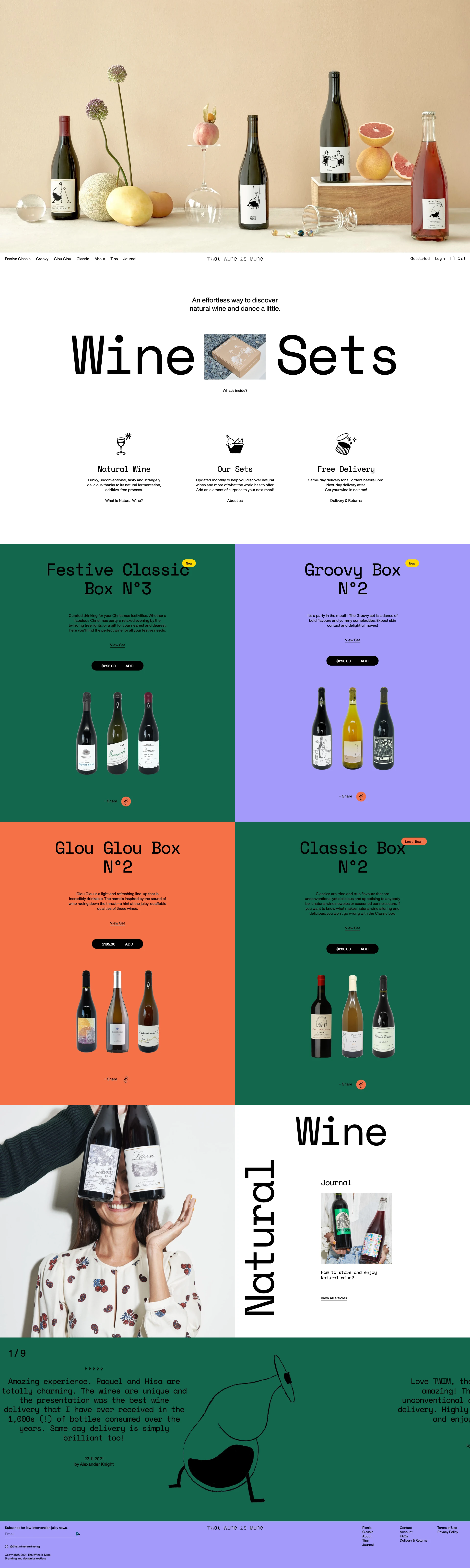 That Wine Is Mine Landing Page Example: Natural wine shop in Singapore - Buy natural, organic, biodynamic wine sets.