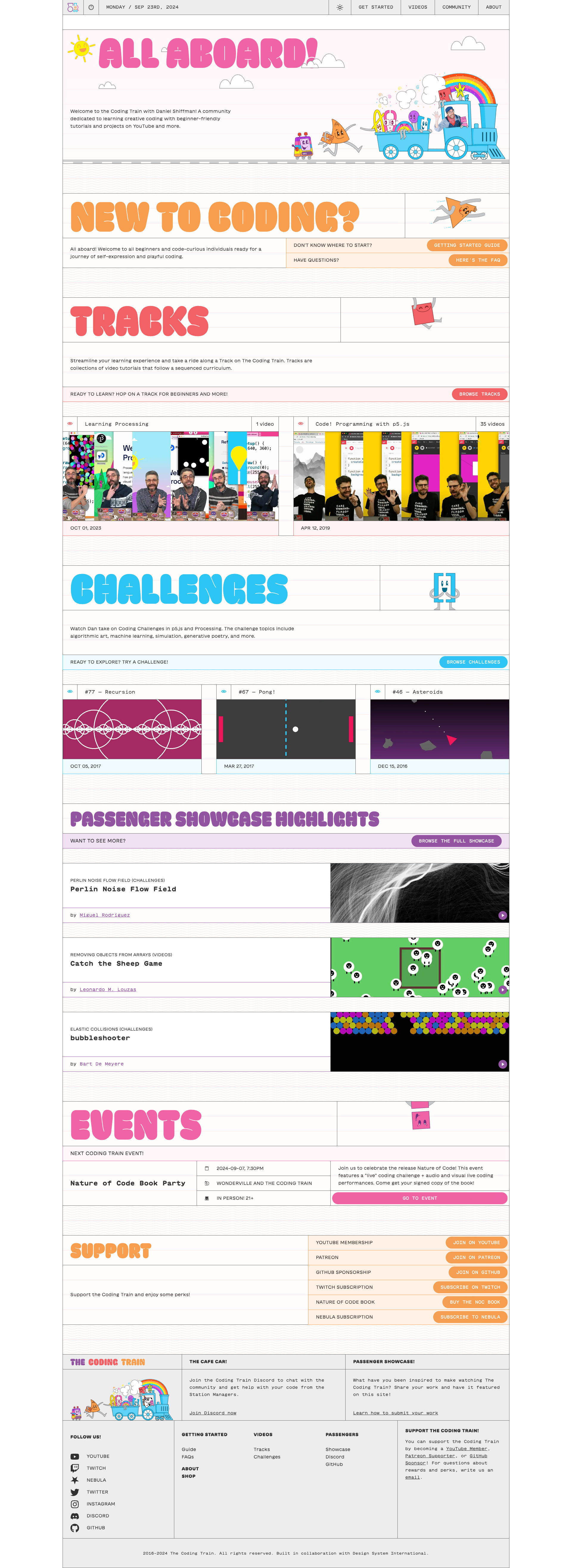 The Coding Train website design - Lapa Ninja