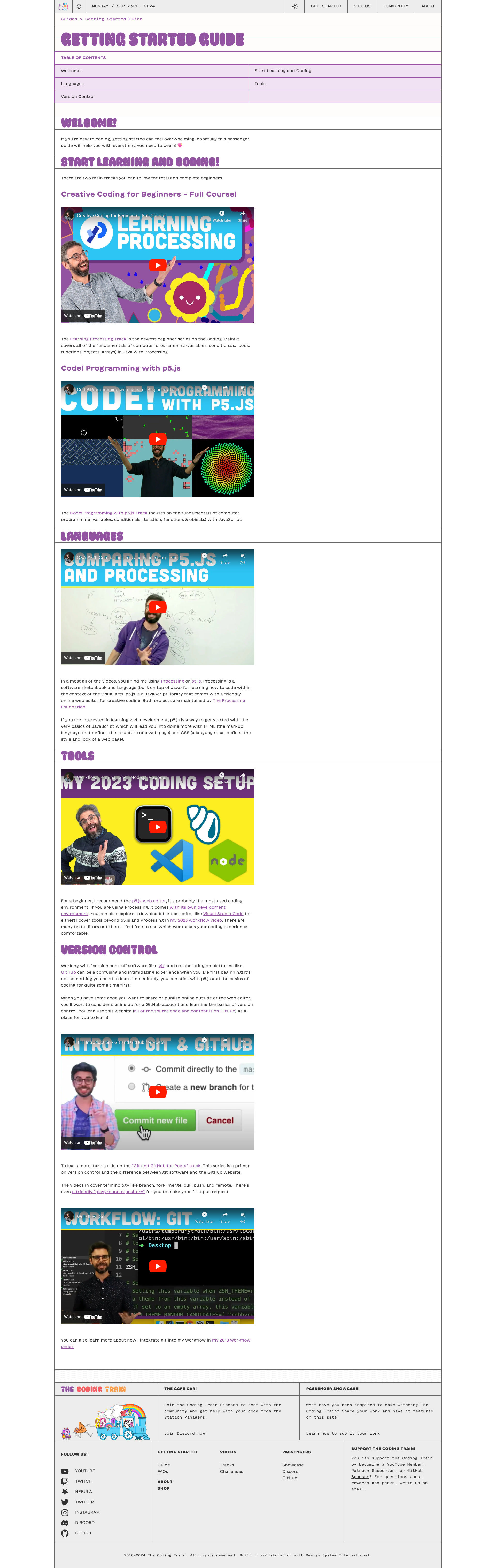 The Coding Train website design - Lapa Ninja