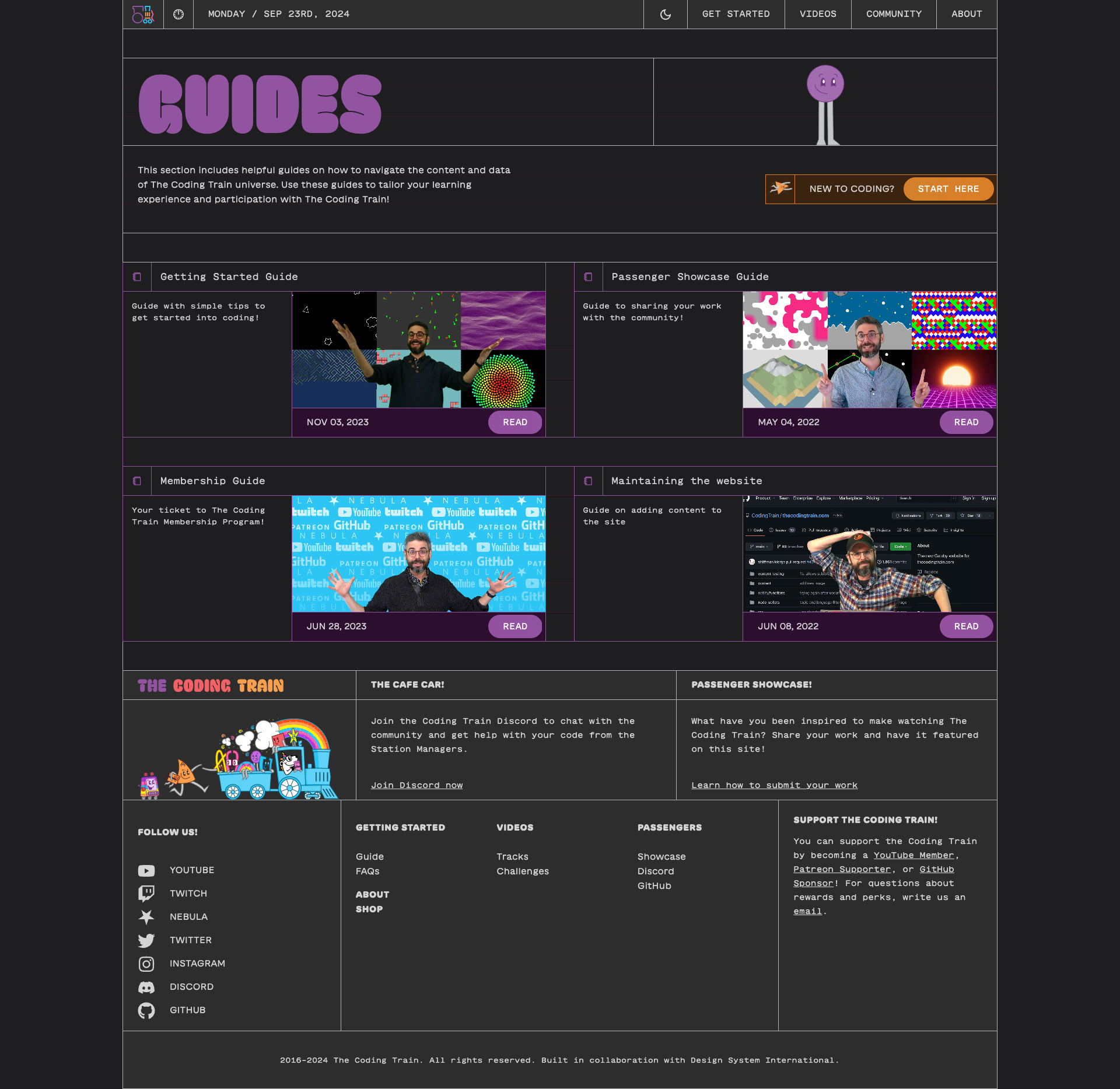 The Coding Train website design - Lapa Ninja