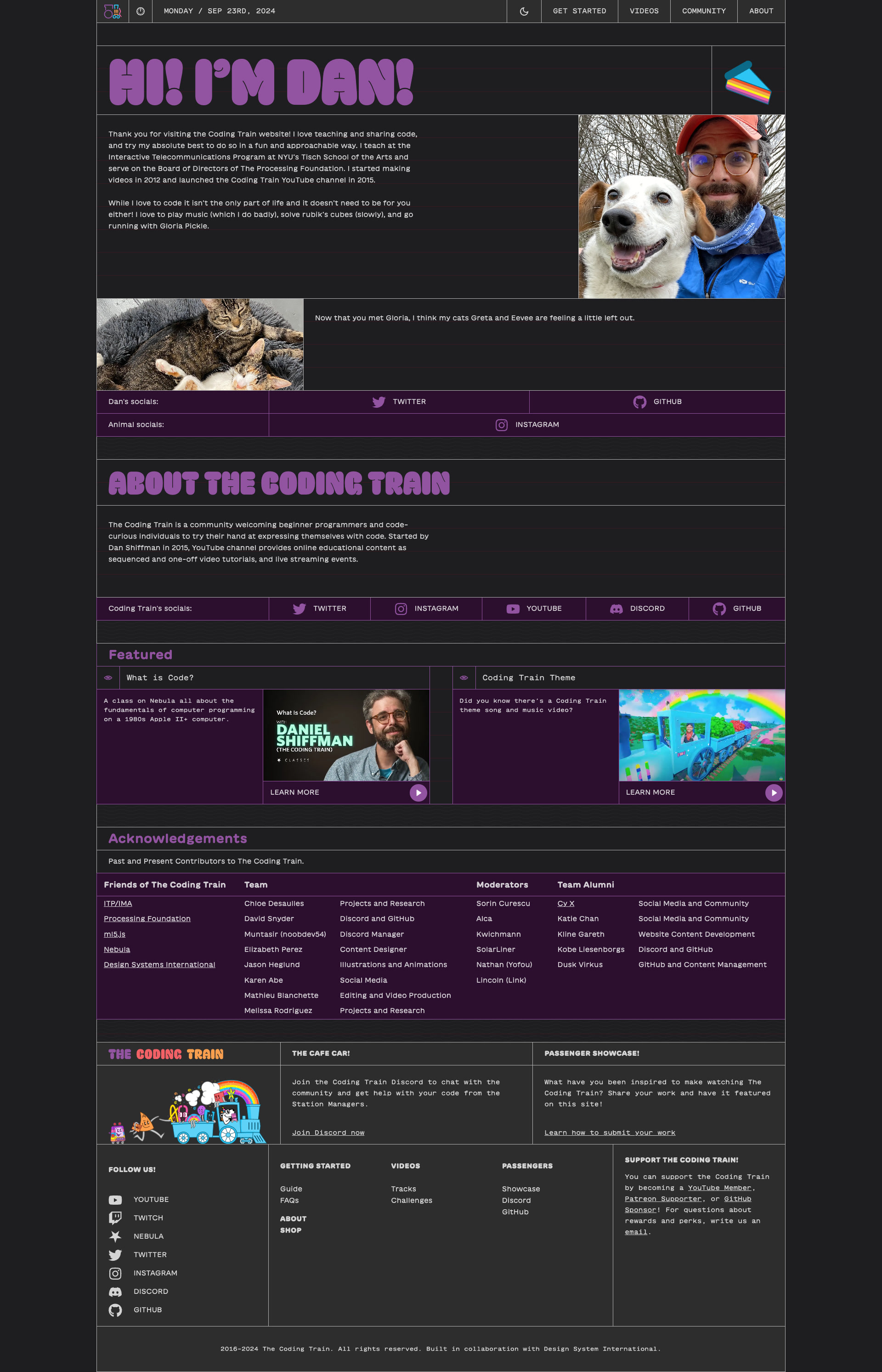 The Coding Train website design - Lapa Ninja